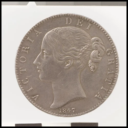 Victoria crown by William Wyon, metalwork, 1847