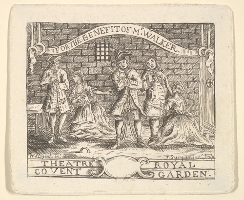 Benefit Ticket for Walker by William Hogarth, print, 1730-1740