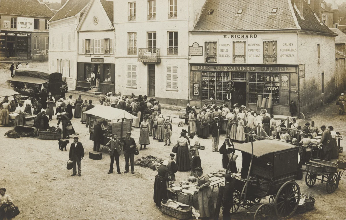 Le marché, Orbais-l'Abbaye by Unidentified Photographer, photograph, 1908