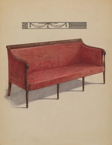 Sofa (Sheraton) by Simon Weiss, index of american design, 1935-1942