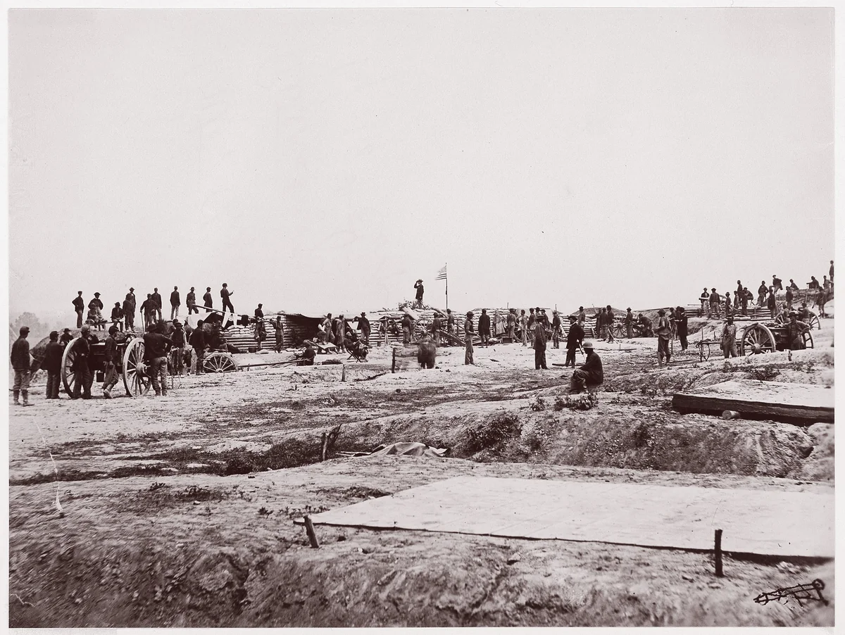 Outer Confederate Line at Petersburg. Captured by 18th Corps, June 15, 1864 by Timothy O'Sullivan, photograph, 1864
