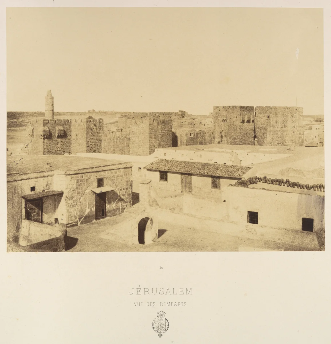 Jérusalem. Vue des Remparts. by Louis de Clercq, photograph, 1860