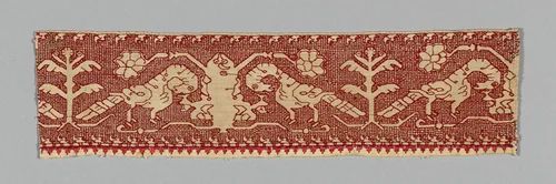 Fragment from a Border by Italy, textile, 1601-1700