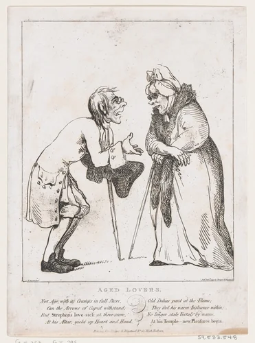 Aged Lovers by Thomas Rowlandson, print, 1797