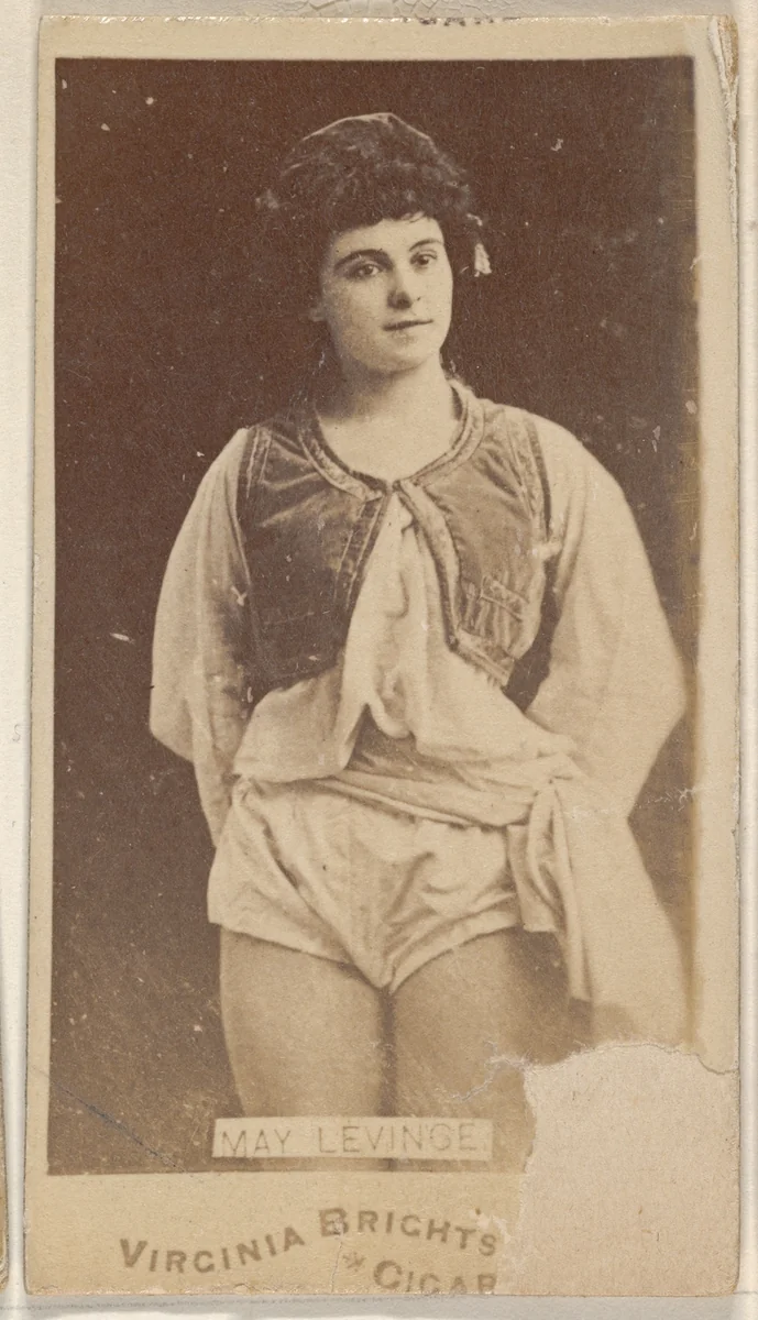 May Levinge, from the Actors and Actresses series (N45, Type 1) for Virginia Brights Cigarettes by Allen & Ginter, photograph, 1885-1891