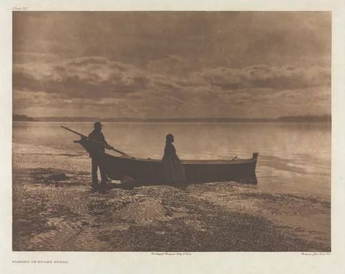 Portfolio IX, Plate 312: Evening on Puget Sound by Edward Curtis, other, 1899