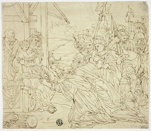 Adoration of the Magi by Unknown Artist, drawing, 1601-1799