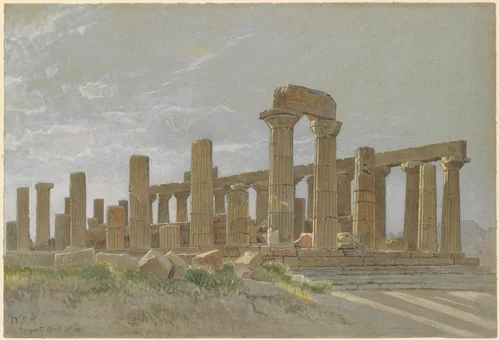 Girgenti (The Temple of Juno Lacinia at Agrigentum) by William Stanley Haseltine, artwork, 1881