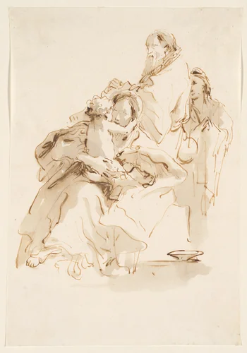 The Holy Family with Saint John by Giovanni Battista Tiepolo, drawing, 1751-1765