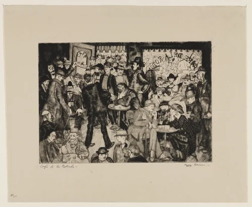Café de la Rotonde by Peggy Bacon, print, 1921