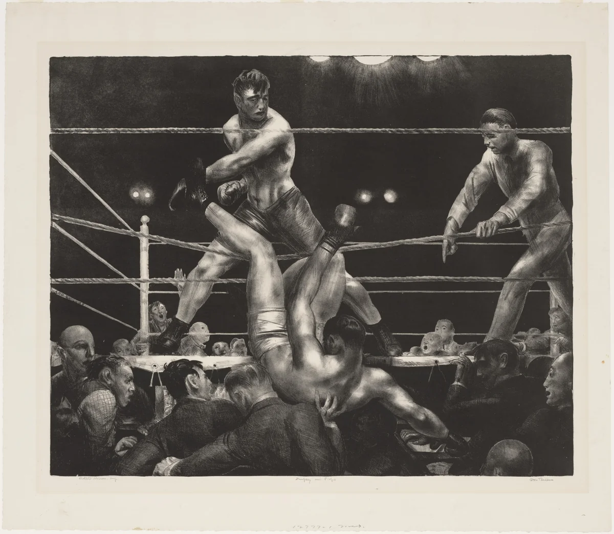 Dempsey and Firpo by George Bellows, print, 1923