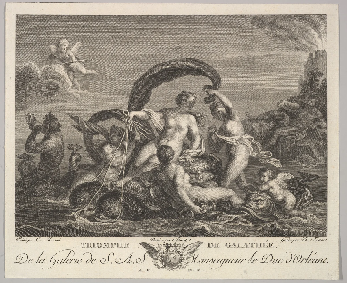 The Triumph of Galatea by Philippe Trière, print, 1756-1815
