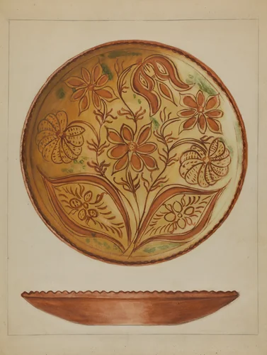 Plate by Hedwig Emanuel, index of american design, 1855-1995