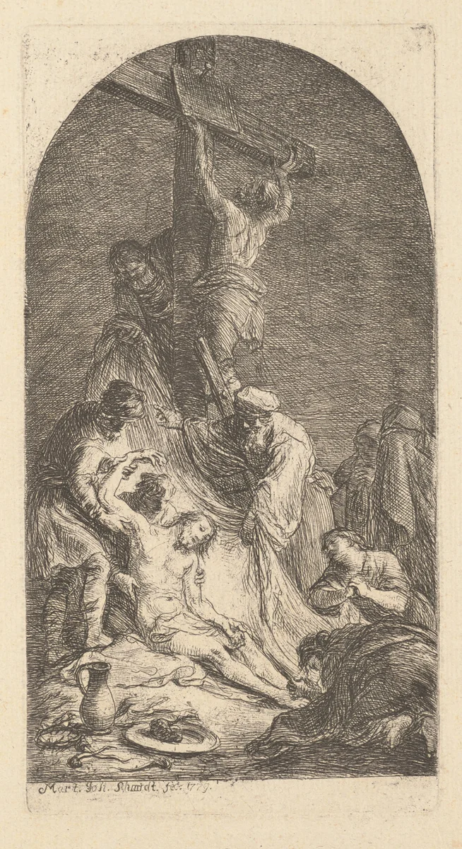 Descent from the Cross by Martin Johann Schmidt, print, 1779