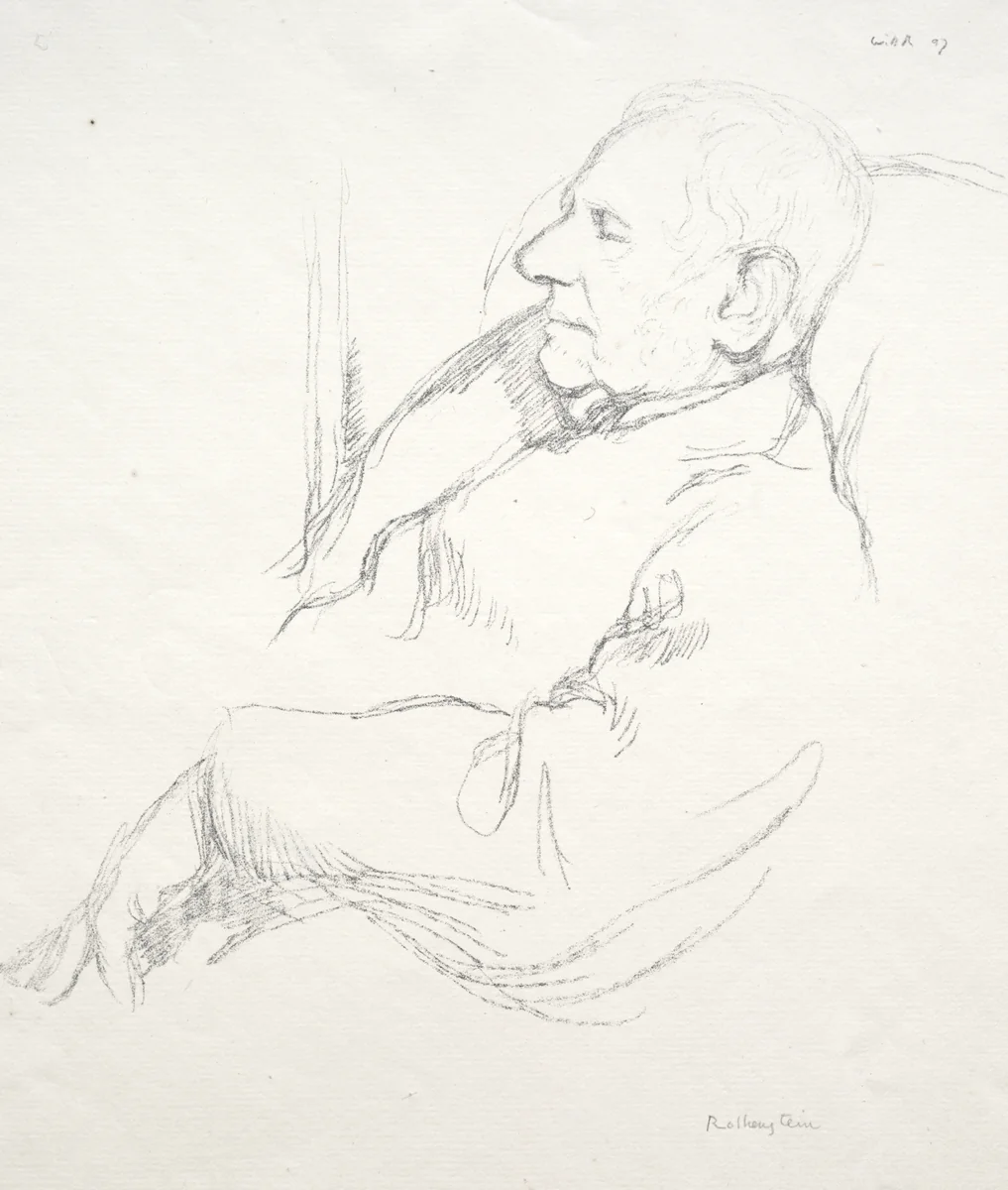 Sir Francis Seymour Haden Asleep by William Rothenstein, print, 1897