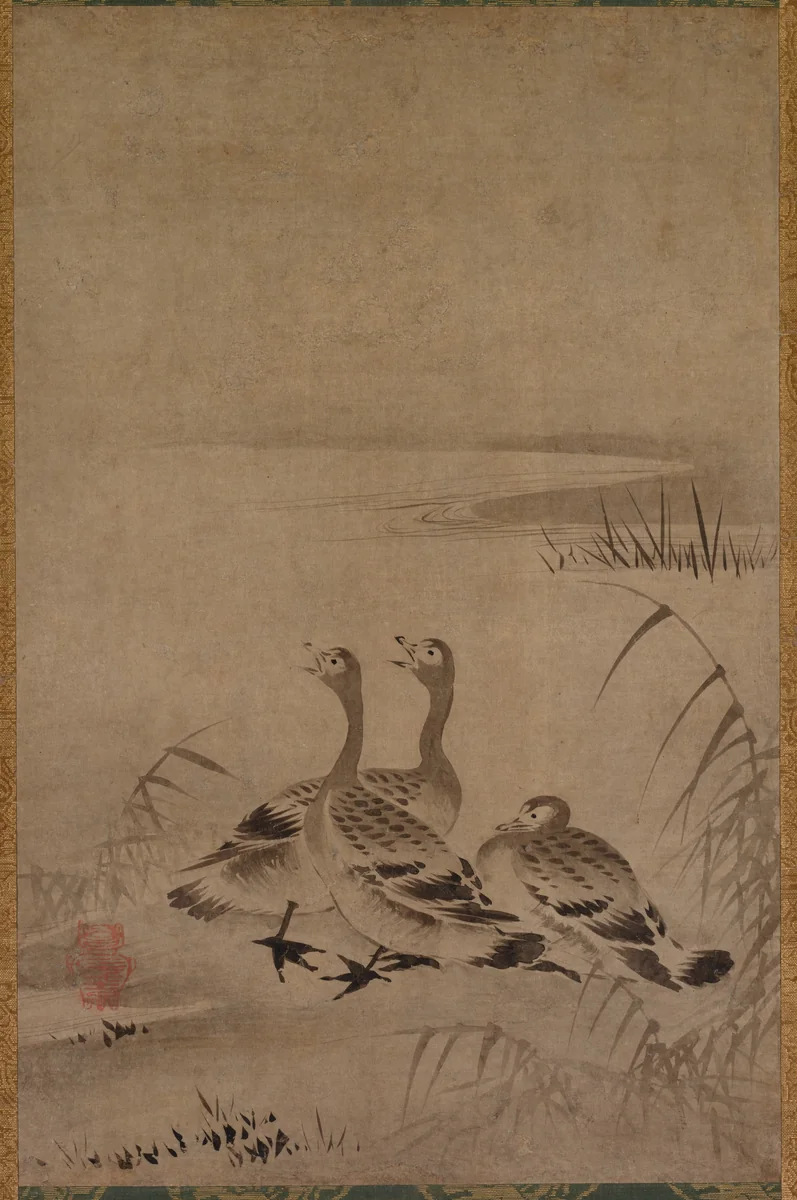 Wild Geese by Chōkichi, painting, 1500-1520