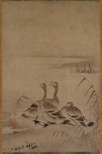 Wild Geese by Chōkichi, painting, 1500-1520