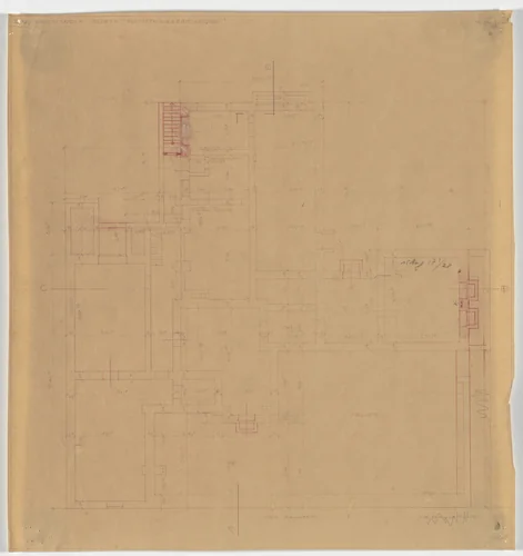 Wolf House, Gubin, Poland (Basement plan [final version]) by Ludwig Mies van der Rohe, mies van der rohe archive, 1925