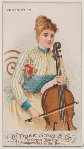Cello, from the Musical Instruments series (N82) for Duke brand cigarettes by W. Duke, Sons & Co., print, 1888