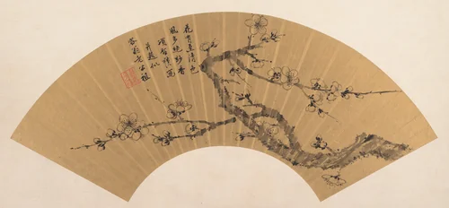 Branch of Blossoming Plum by Xiang Shengmo, painting, 1597-1644