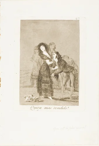 Which of Them is the More Overcome?, plate 27 from Los Caprichos by Francisco José de Goya, print, 1797-1799