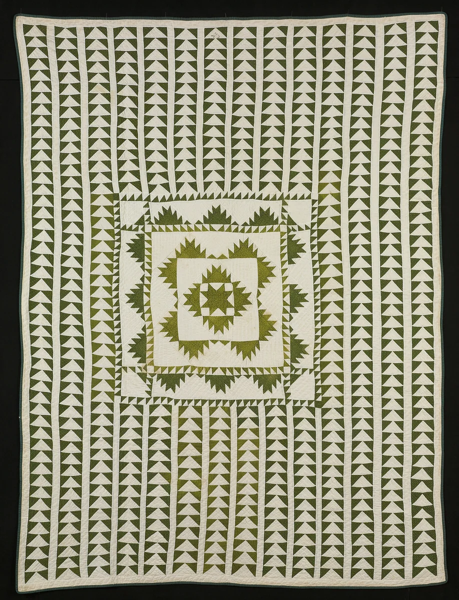 Bedcover ("Flying Geese" Quilt) by United States, textile, 1801-1900