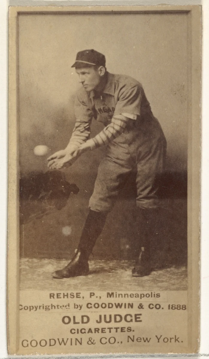 Rehse, Pitcher, Minneapolis, from the Old Judge series (N172) for Old Judge Cigarettes by Goodwin & Company, photograph, 1888