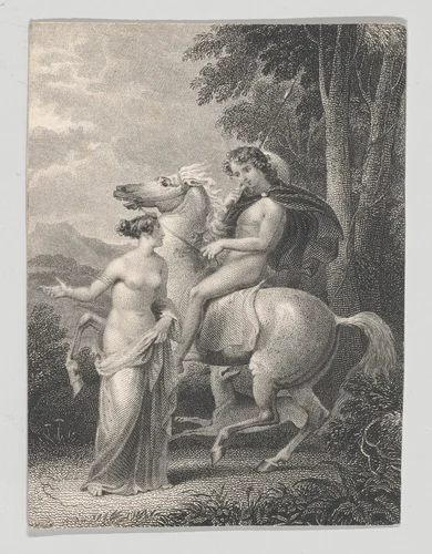 Venus and Adonis (Shakespeare, Poems, Verse 3, line 13) by Charles Rolls, print, 1825-1840