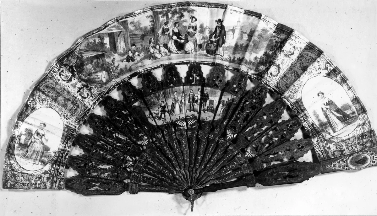 Fan by Italy, textile, 1801-1900