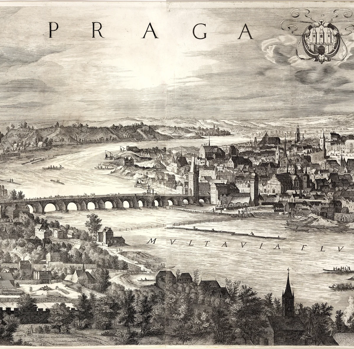 View of the City of Prague by Johannes Wechter, print, 1606