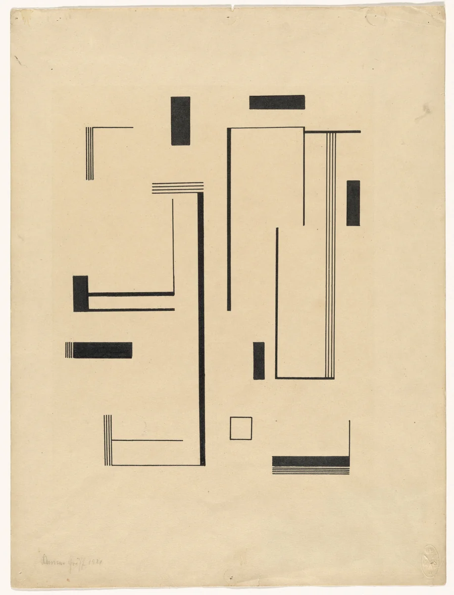 Construction by Werner Graeff, drawing, 1921