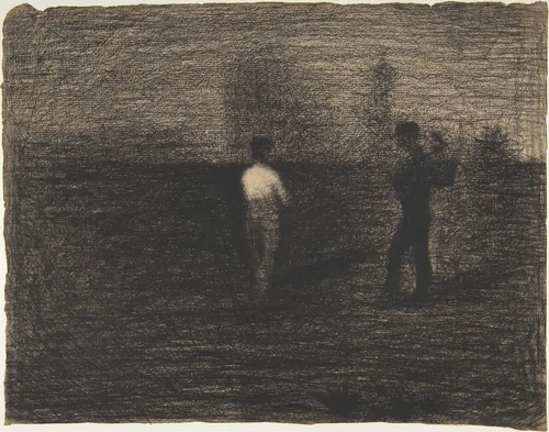 Peasants by Georges Seurat, drawing, 1881-1884