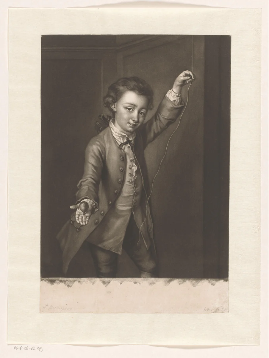 Portret van Philip Mercier by James McArdell, print, 1756