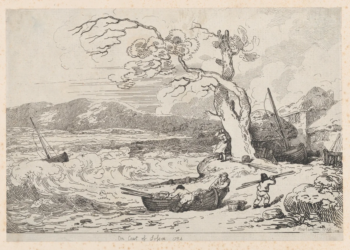 On Coast of Sussex by Thomas Rowlandson, print, 1784-1785