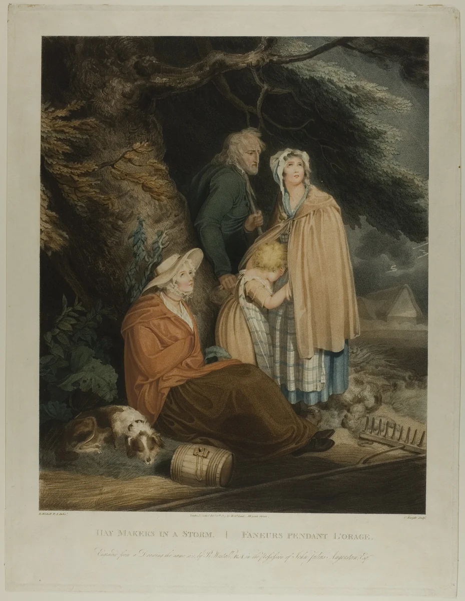 Haymakers in a Storm by Charles Knight, print, 1763-1826