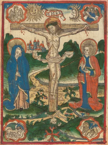 Christ on the Cross by German 15th Century, print, 1480-1500