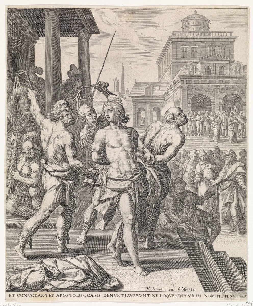 Geseling van de apostelen by Unknown, print, 1580