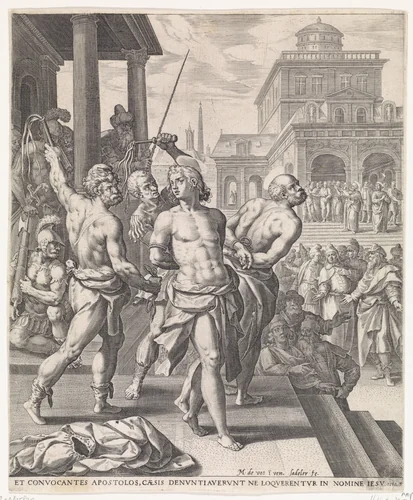 Geseling van de apostelen by Unknown, print, 1580
