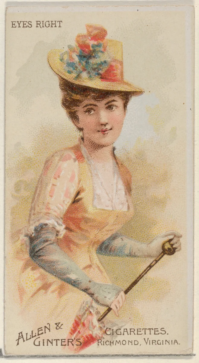 Eyes Right, from the Parasol Drills series (N18) for Allen & Ginter Cigarettes Brands by Allen & Ginter, print, 1888