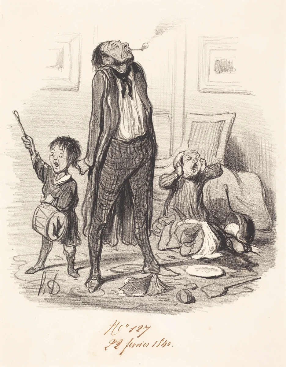 Poète classique composant une églogue... by Honoré Daumier, print, 1840