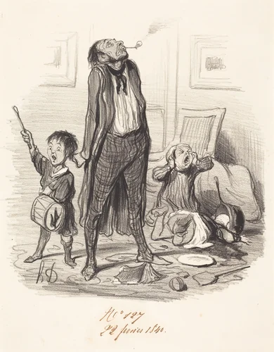 Poète classique composant une églogue... by Honoré Daumier, print, 1840