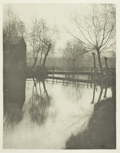 Footbridge Near Chingford by Peter Henry Emerson, print, 1880-1888