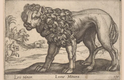 Kleine leeuw by Antonio Tempesta, print, 1565-1630
