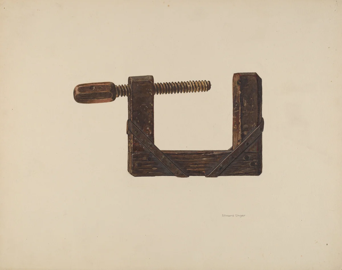 Clamp by Edward Unger, index of american design, 1938