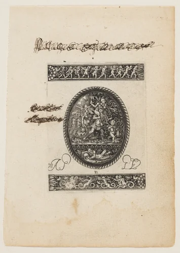 Oval Watch Case with Aeneas carrying Anchises, from a Series of Six Designs for Watch Cases by Antoine Jacquard, print, 1605-1615