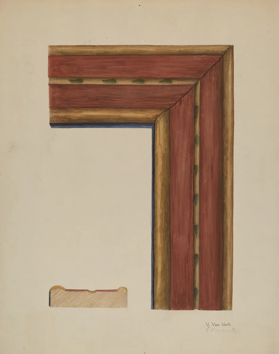 Carved Picture Frame Molding by Vera Van Voris, index of american design, 1938