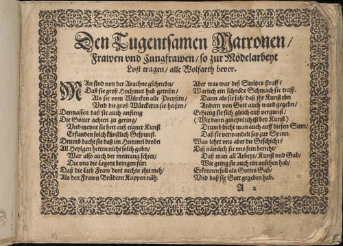 Dedication page of Neu künstlich Modelbuch (page 2r) by Bernhard Jobin, book, 1598