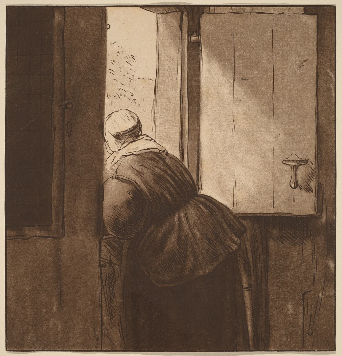 Woman Leaning over a Lower Door by Cornelis Ploos van Amstel
Nicolaes Maes
Rembrandt van Rijn, print, 1761-1765