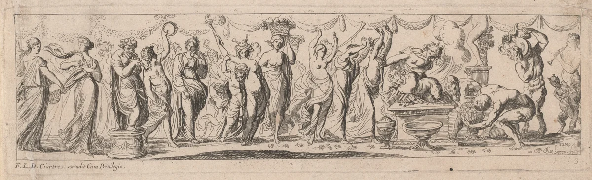 Sacrifice of a Satyr by Pierre Brebiette; François Langlois, print, 1626
