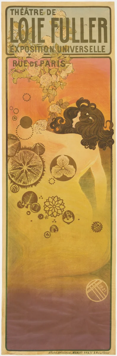 Théâtre de Loie Fuller (Poster for the Loie Fuller Theater at the Paris World's Fair, 1900) by Emmanuel-Joseph-Raphael Orazi, design, 1900